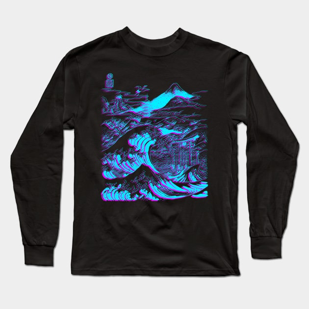 Great Japanese wave on Mount Fuji Long Sleeve T-Shirt by albertocubatas